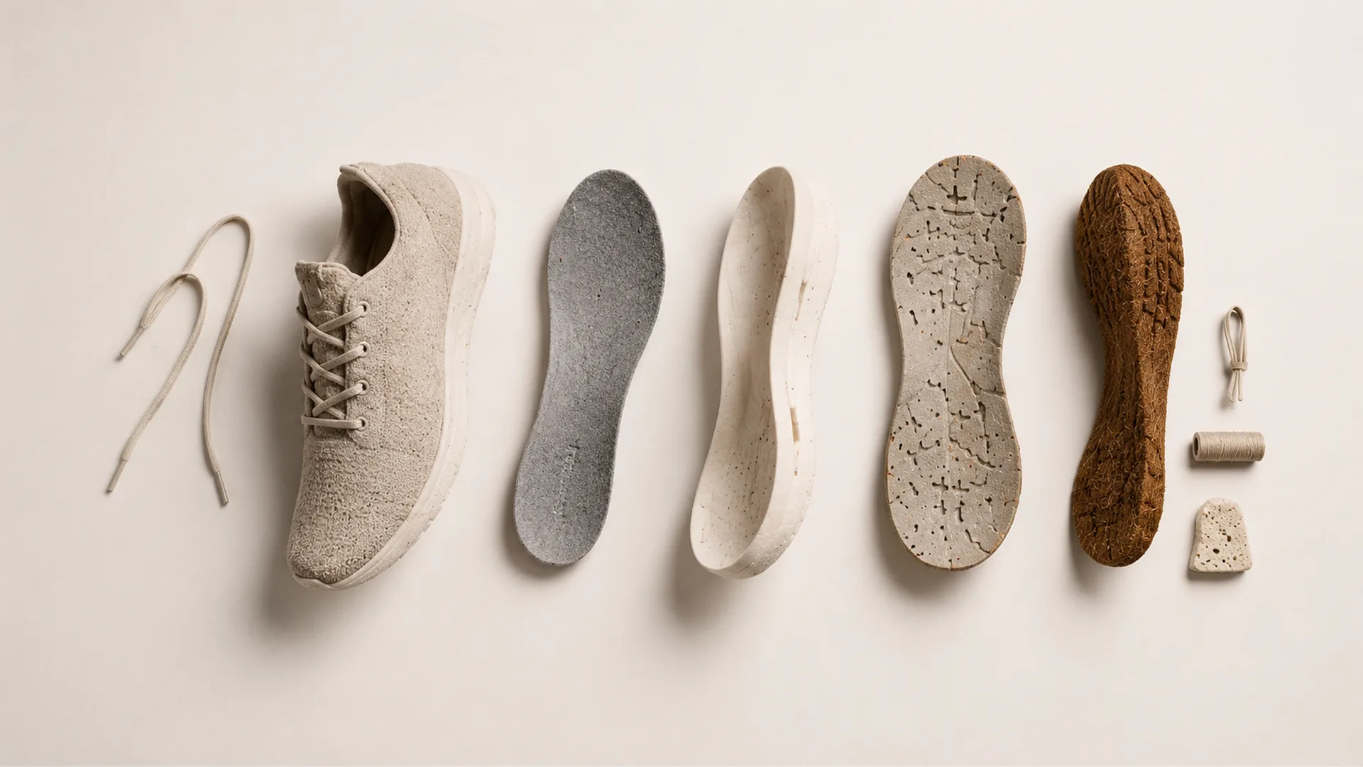 Allbirds — Shoe deconstructed into its natural material components