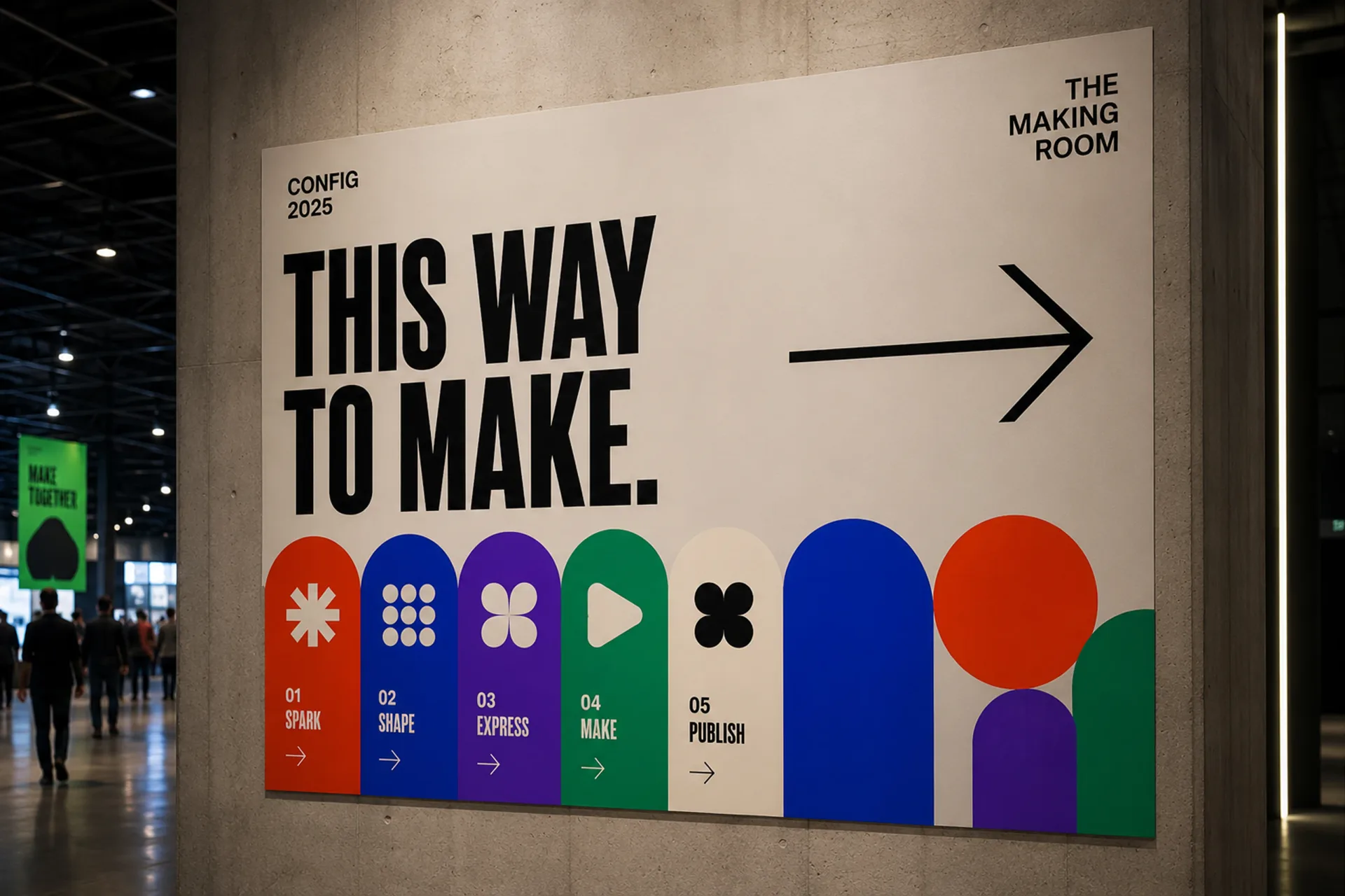 Config 2025 directional wall and event wayfinding system