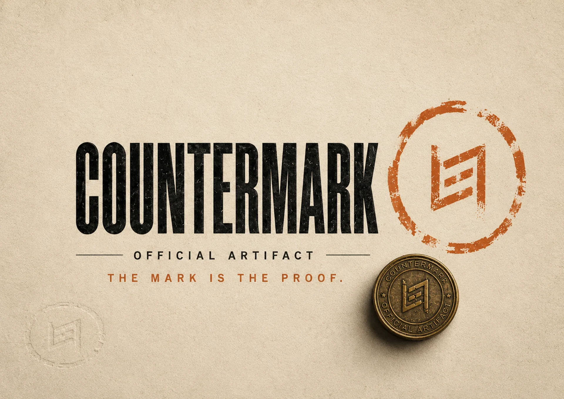 Countermark — Countermark logo, proof mark, copper seal, and the line The Mark Is The Proof