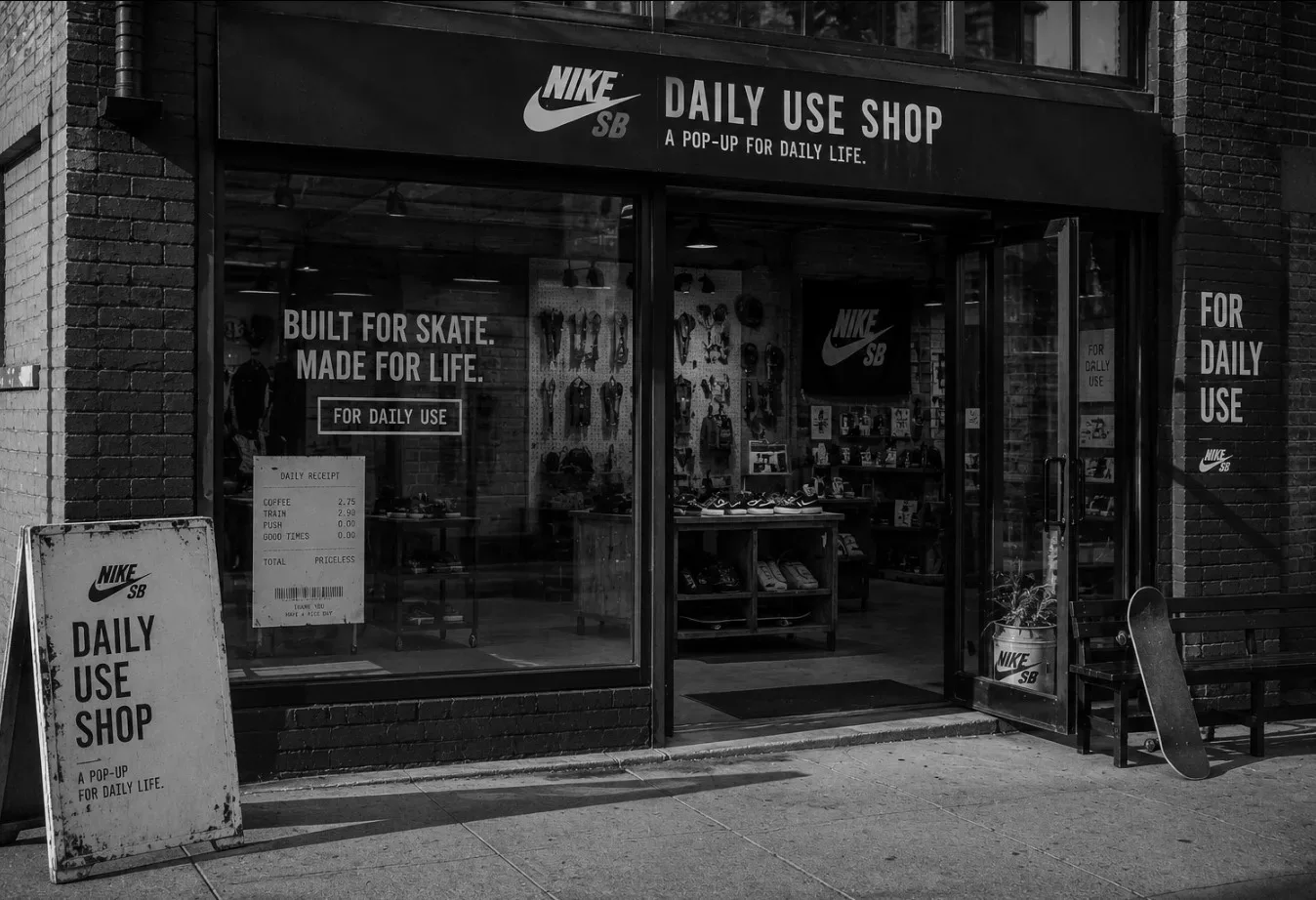 For Daily Use — For Daily Use Shop storefront with Nike SB campaign signage