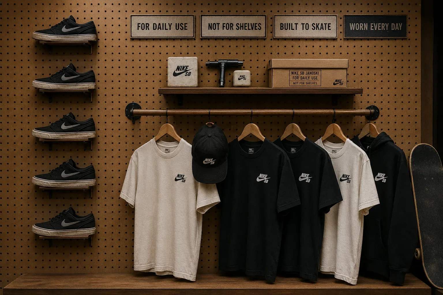 For Daily Use — Nike SB For Daily Use type system board with campaign lockups and utility typography