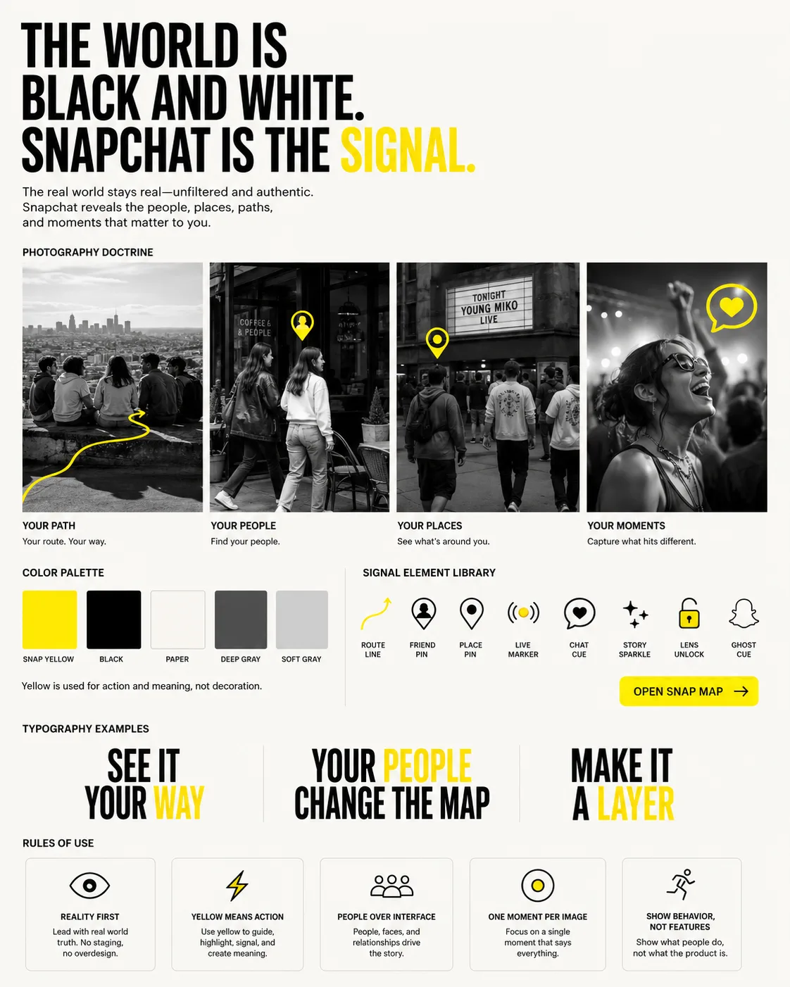 Hidden Layer — Hidden Layer campaign system board with typography, color, graphic language, and voice principles